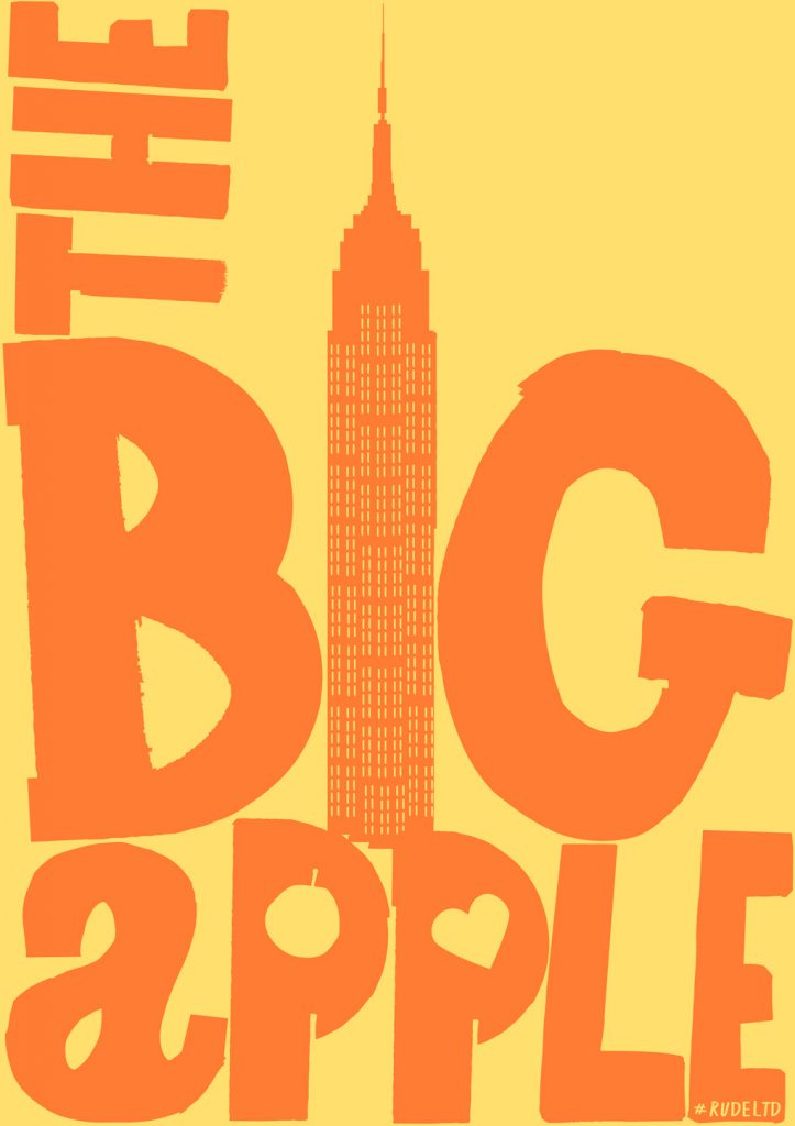 THE BIG APPLE spelling poster